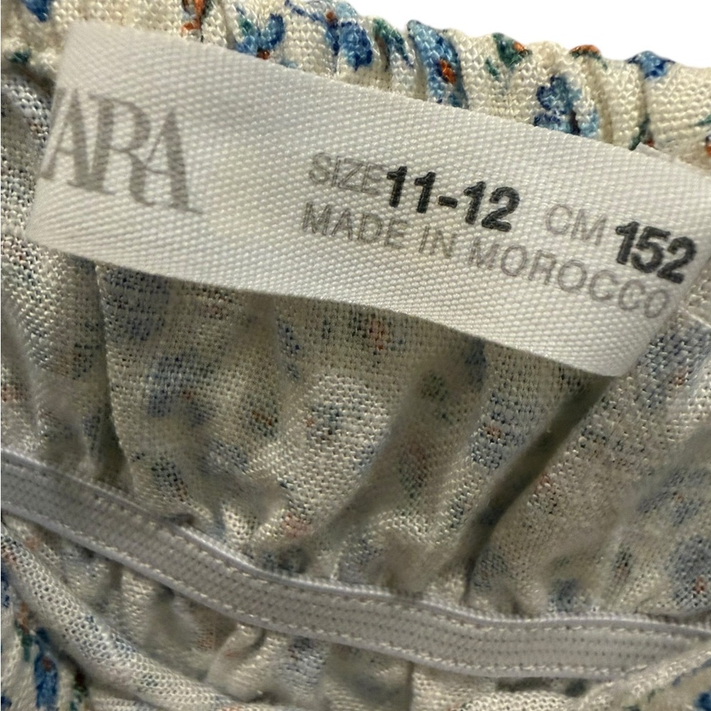 Zara Kids Floral Cream and Blue Tank Top - Picture 2 of 2